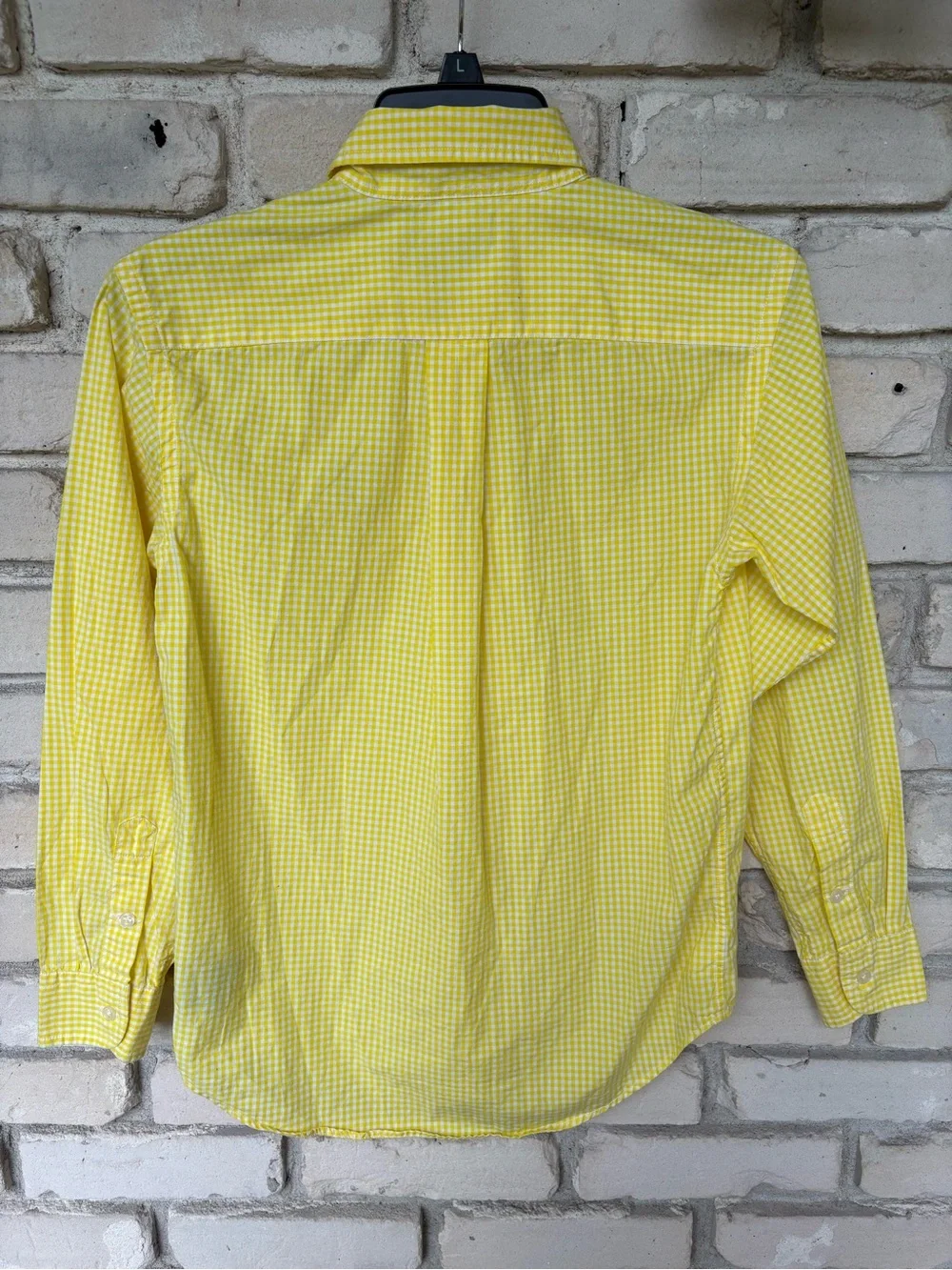 Ralph Lauren Yellow Gingham boys Button-Down Shirt with Navy Pony